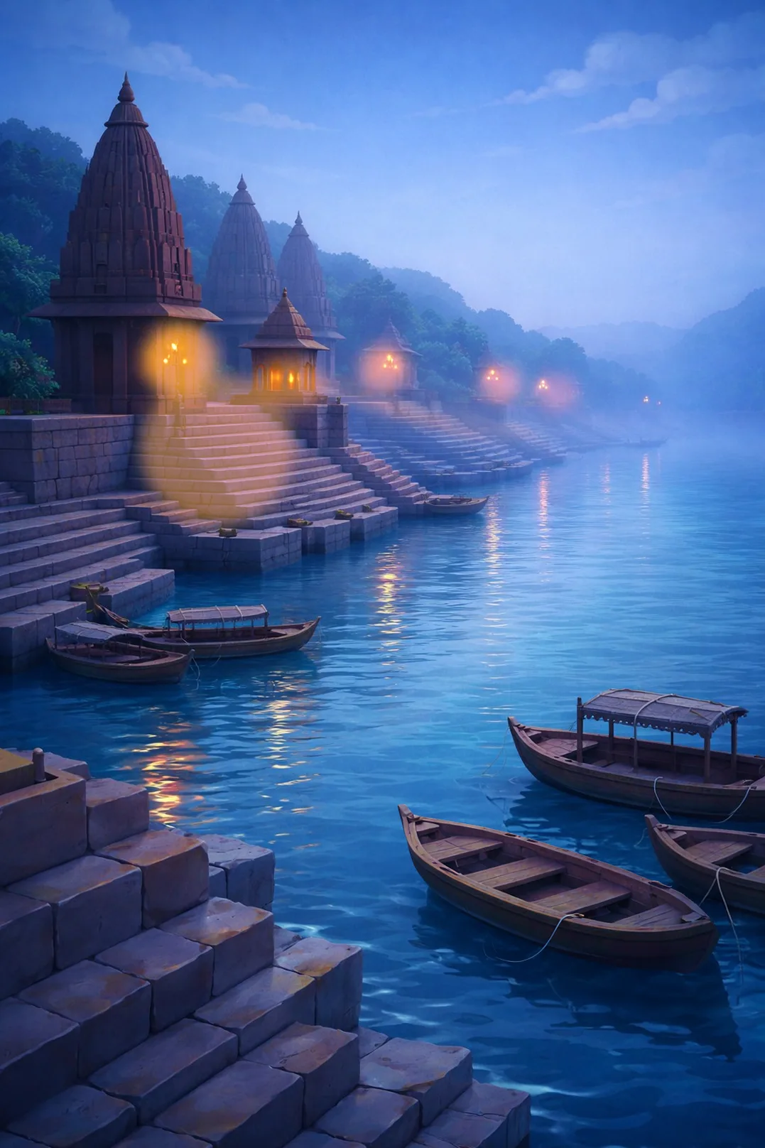 Baba On The Go: India — Varanasi ghats scene from the game