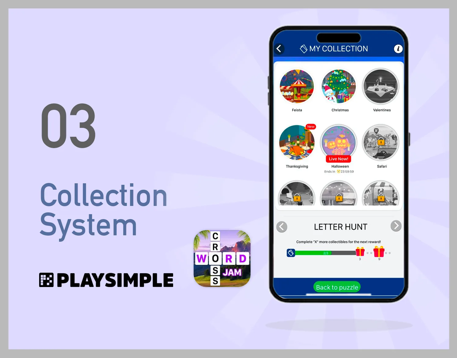Collection System for F2P word game with 10M+ downloads